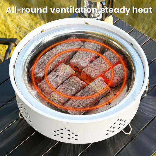 Terra Élégance – Eleganter weißer Edelstahlgrill (DE)