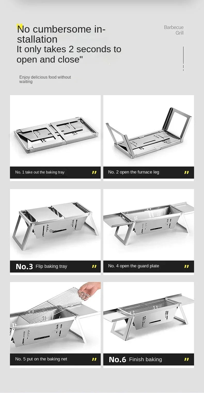Grill "Tera Steel" (Tragbarer Edelstahlgrill)