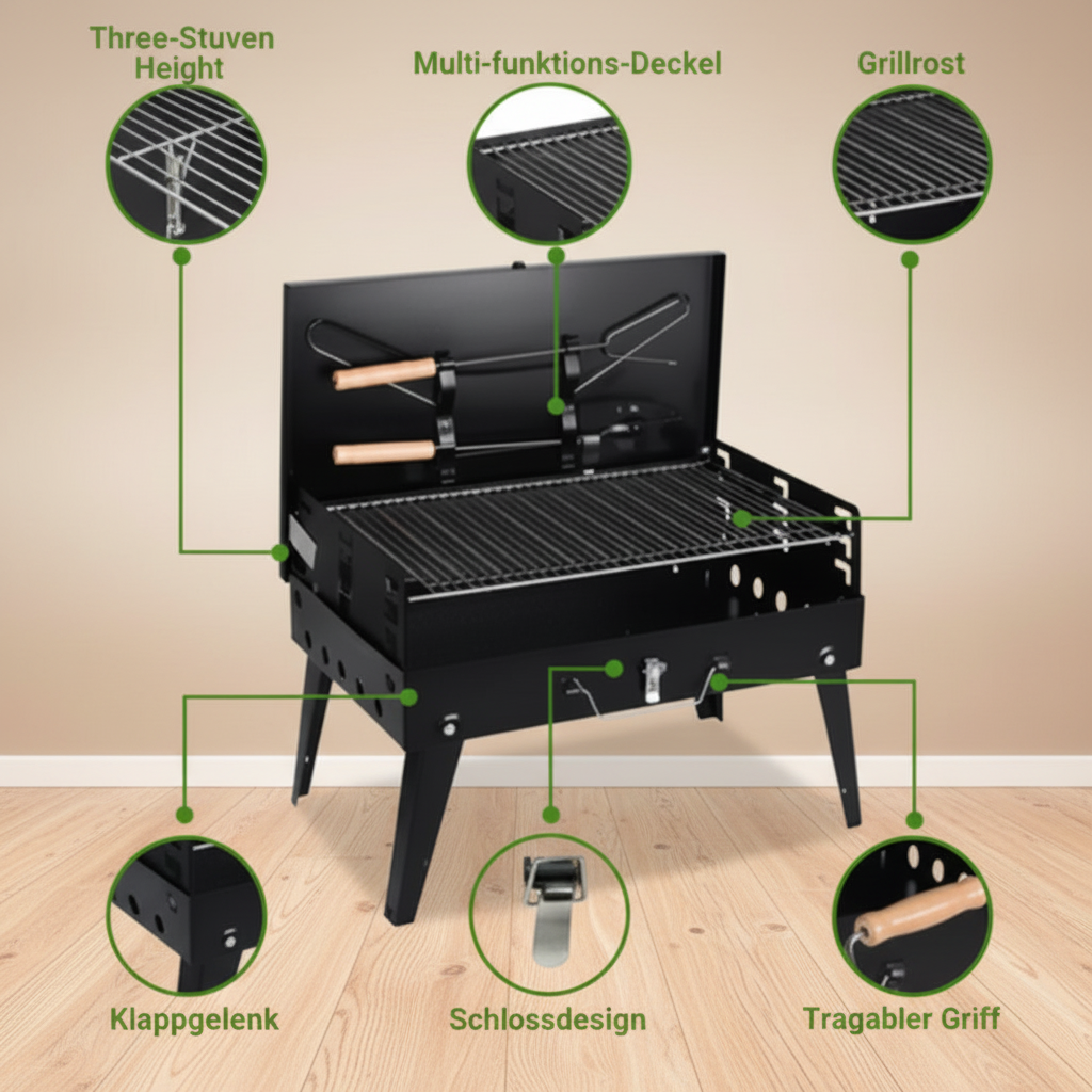 Grill "Terra Cook"    (Tragbarer Koffergrill)